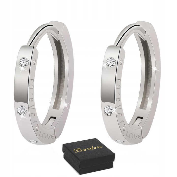 Kolczyki Srebrne PRÓBA 925 KOŁA OBRĘCZE SREBRO KÓŁKA z Cyrkoniami Damskie