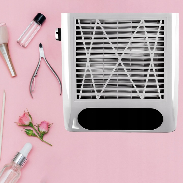 POCHŁANIACZ PYŁU 80W KASETOWY DO PAZNOKCI MANICURE BEZWORKOWY MOCNY +