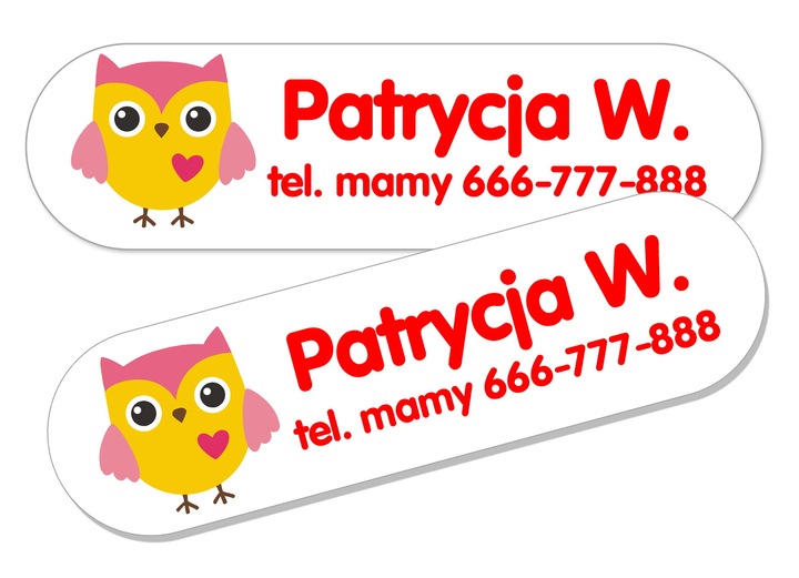 NAKLEJKI IMIENNE WODOODPORNE IMIENNIKI