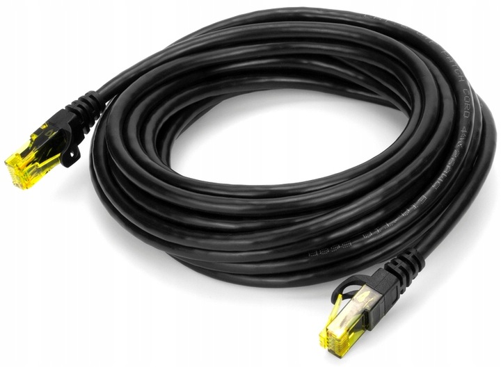 KABEL SIECIOWY LAN CAT 6 UTP PRZEWÓD INTERNETOWY ETHERNET RJ45 CZARNY 30m