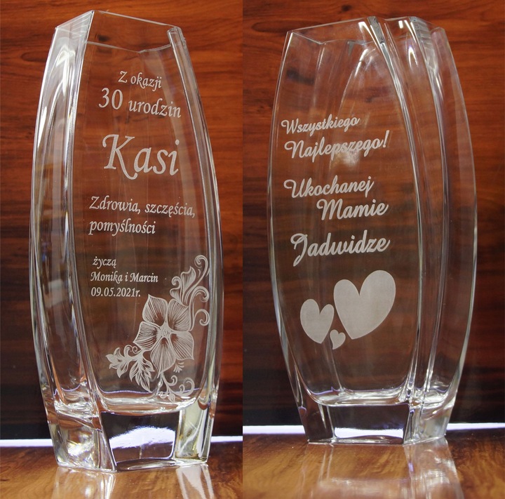 Wazon na kwiaty w pudełku z grawerem Prezent Dzień nauczyciela,