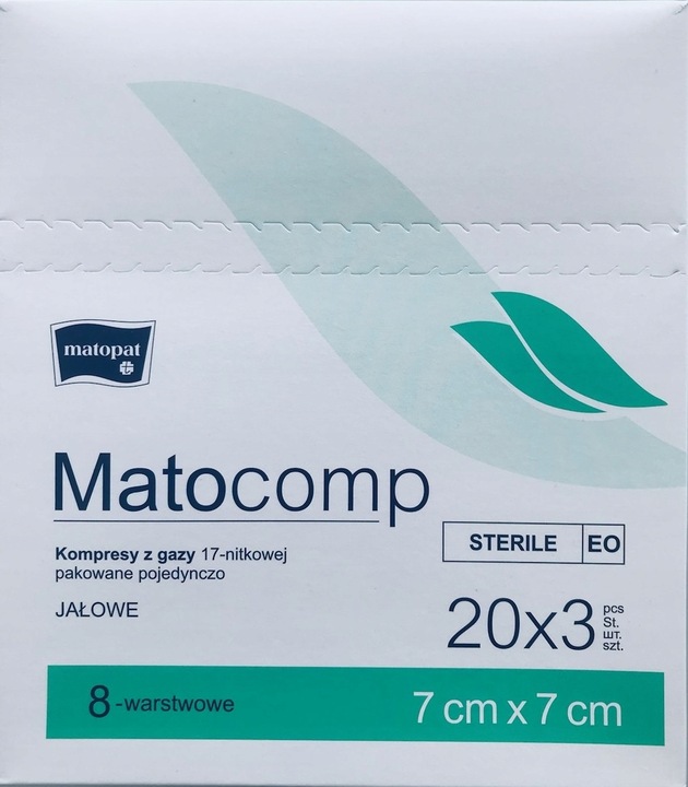 20 x KOMPRESY Z GAZY JAŁOWE 7x7cm (3szt) w opak.