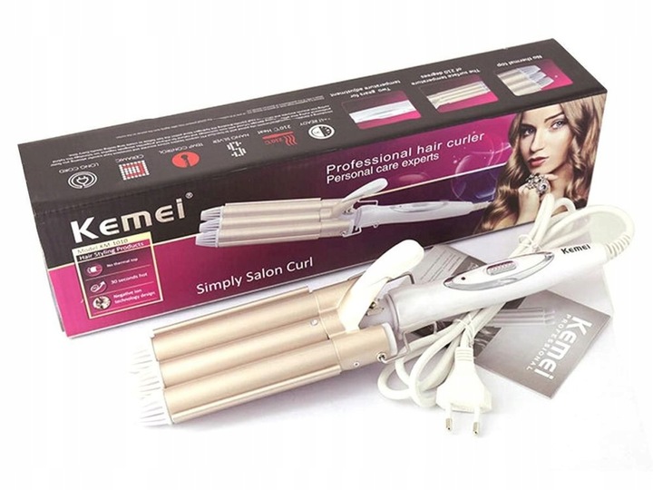 LOKÓWKA DO WŁOSÓW FALOWNICA DO WŁOSÓW KEMEI KM-1010 ZESTAW DO