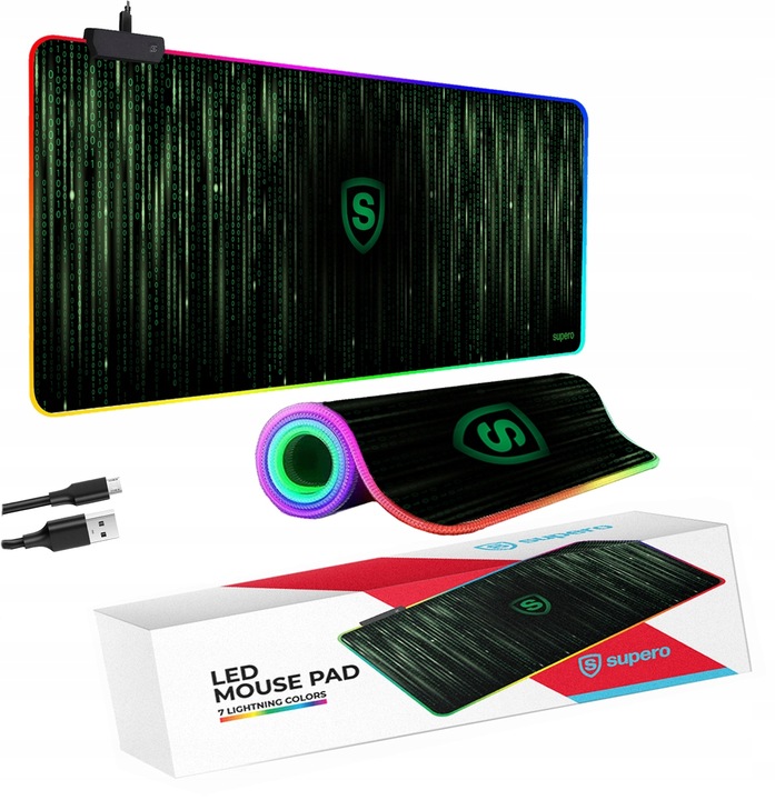 Podkładka pod myszkę gamingowa mysz xxl duża klawiaturę RBG świecąca 80x30