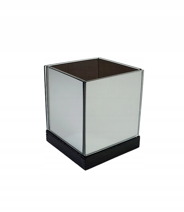 Świecznik magiczny z lustra 3D iluzja nieskończoność pojedynczy czarny