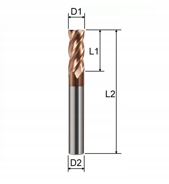 FREZ WĘGLIKOWY VHM MTS fi 8mm 55 HRC 4pióra TEST