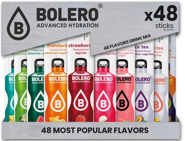 Bolero Drink Mix Saszetek Witamina C Bez Dodatku Cukru Zestaw 48 smaków 3g