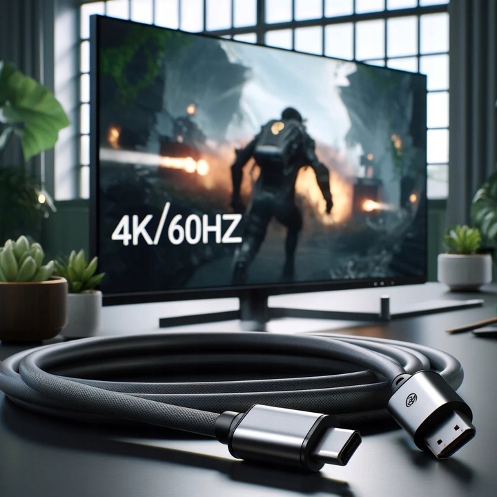 CO2 KABEL DISPLAYPORT HDMI 2.0 PRZEWÓD DP - HDMI FHD 240HZ 4K 60HZ HDR 1M