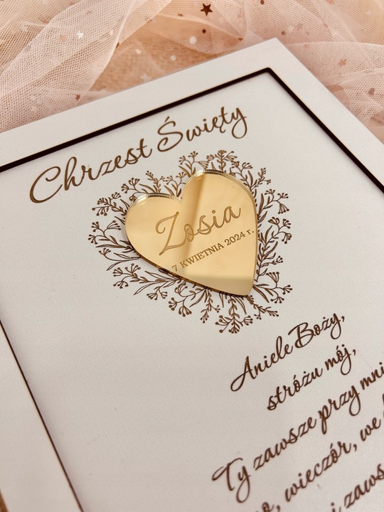 PAMIĄTKA CHRZTU ŚWIĘTEGO Z PERSONALIZACJĄ OBRAZEK + PUDEŁKO NA PIENIĄDZE