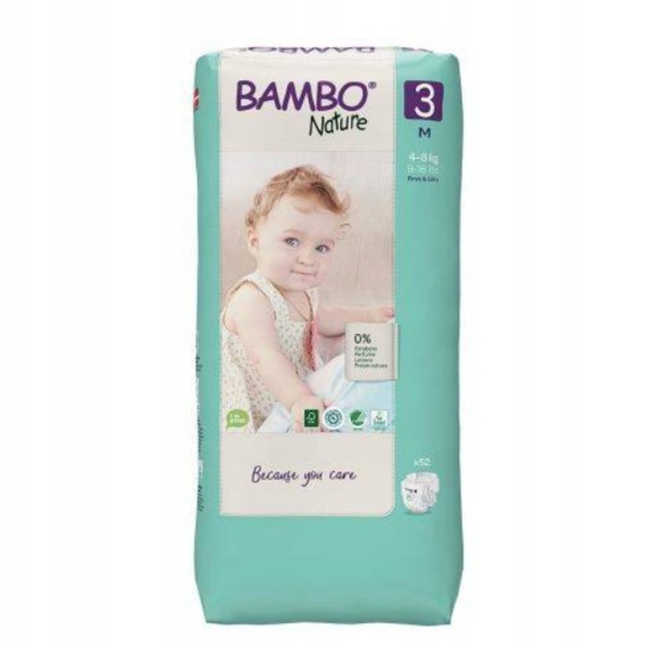 Bambo Nature 3 Midi 4-8 kg, 52 szt.