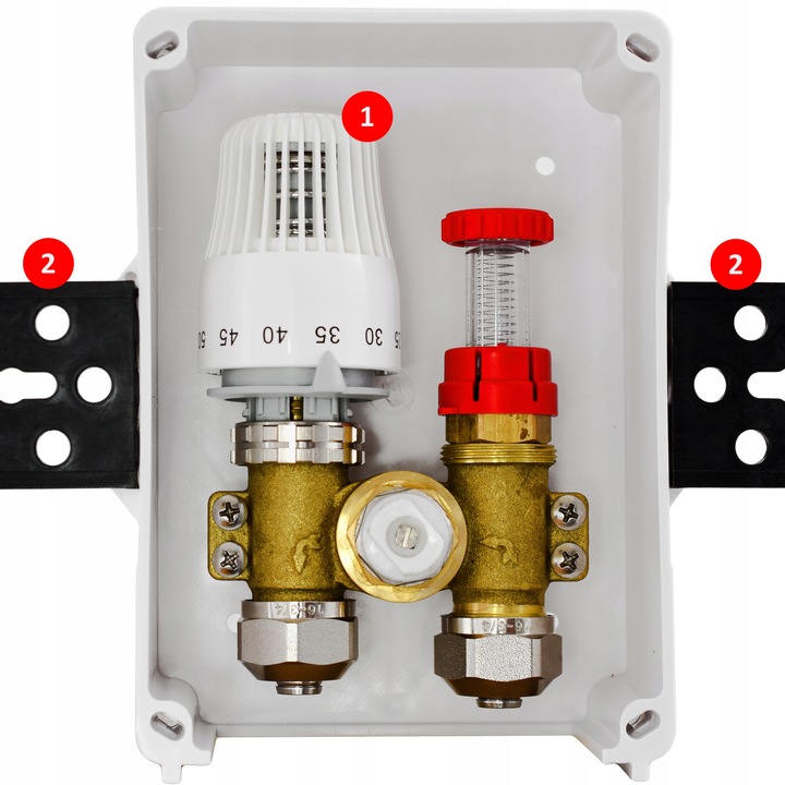 Zawór do PODŁOGÓWKI RTL BOX 3/4" GŁOWICA Podtynkowy OGRANICZNIK TEMPERATURY