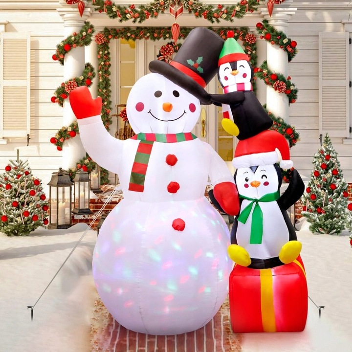 BAŁWAN DMUCHANY ŚWIECĄCY OŚWIETLENIE ŚWIĄTECZNE ZEWNĘTRZNE DEKORACJA OGRODU