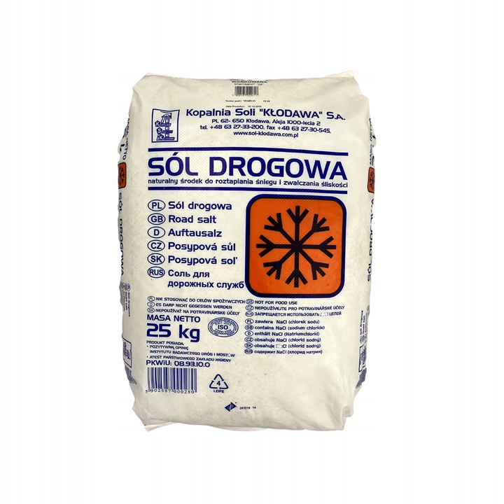 Sól drogowa Kłodawa 25 kg