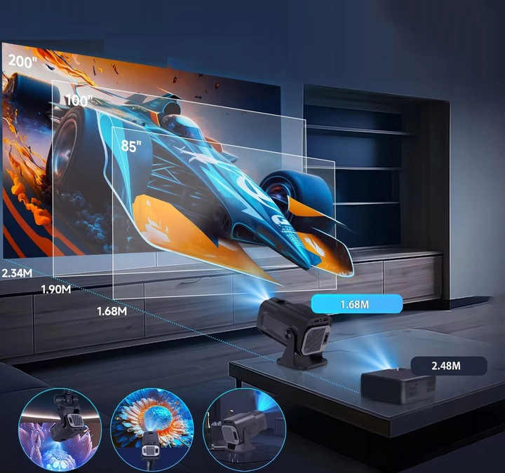 Projektor Rzutnik LED HY320 4K Android Smart TV WiFi Rzutnik Głośnik