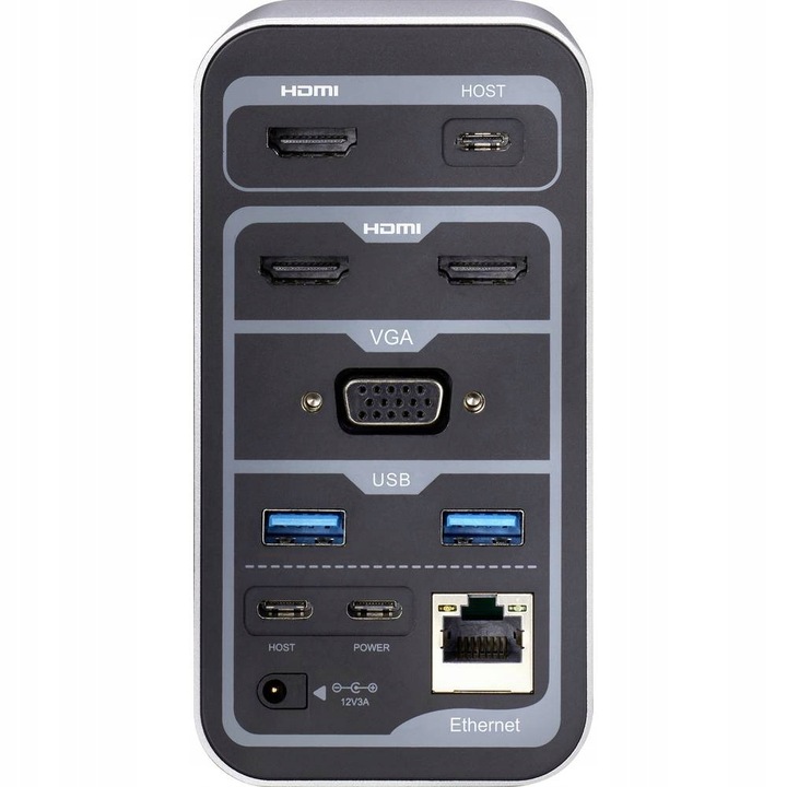 Stacja dokująca USB C HUB ADAPTER RJ45 Przejściówka HDMI do 4 monitorów