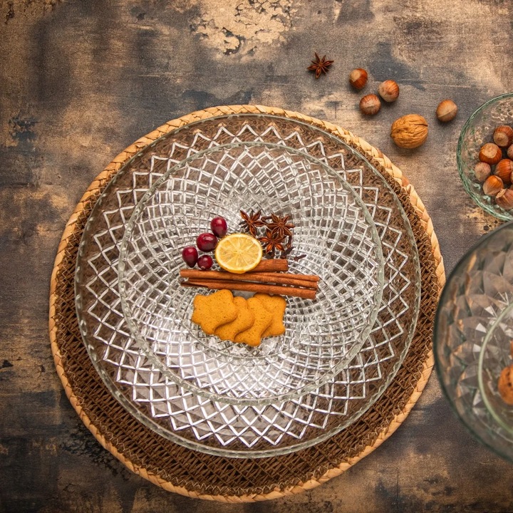 Zestaw talerzy 12 osób i patera na ciasto Altom Design Solaris Komplet 13el