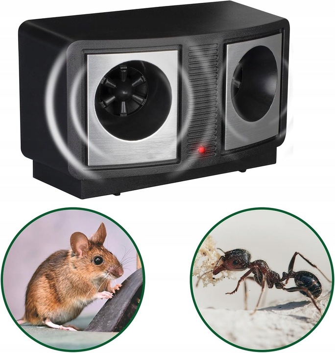 SKUTECZNY ODSTRASZACZ ULTRADŹWIĘKOWY GRYZONI MYSZY SZCZURÓW KUN