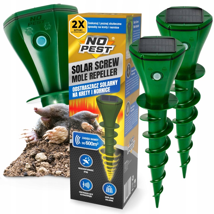 ODSTRASZACZ NA KRETY NORNICE WĘŻE ODSTRASZACZ KRETÓW NORNIC SOLARNY (2