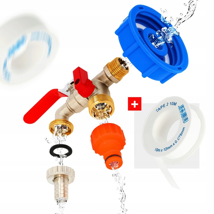 ZAWÓR MAUZERA KRAN CZERPALNY ZBIORNIKA IBC 1000l 3/4x1/2 SZYBKOZŁĄCZKA