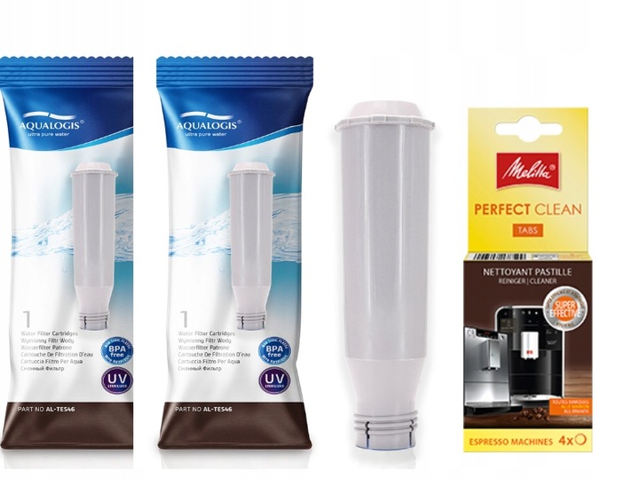 Zestaw MELITTA filtr Aqualogis AL-TES46 2szt, Tabletki Perfect Clean