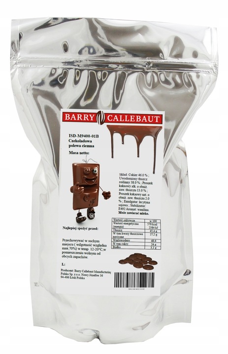 POLEWA Czekoladowa CIEMNA 1 KG do fontann fondue!! ciast wypieków deserowa