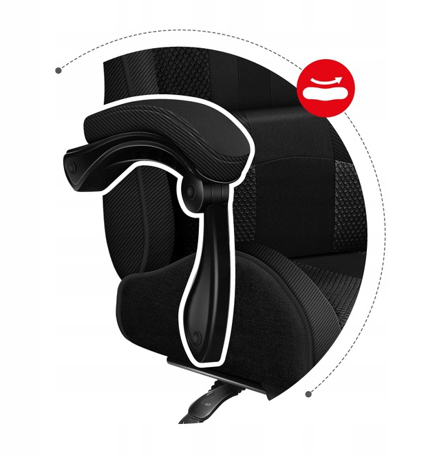 Fotel gamingowy gracza PODNÓŻEK regulowane oparcie HUZARO Force 4.7 Carbon