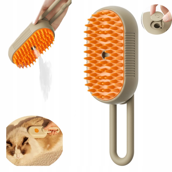 SZCZOTKA PAROWA DLA PSA KOTA ZWIERZĄT DOZOWNIK SIERŚĆ UCHWYT ELEKTRYCZNA