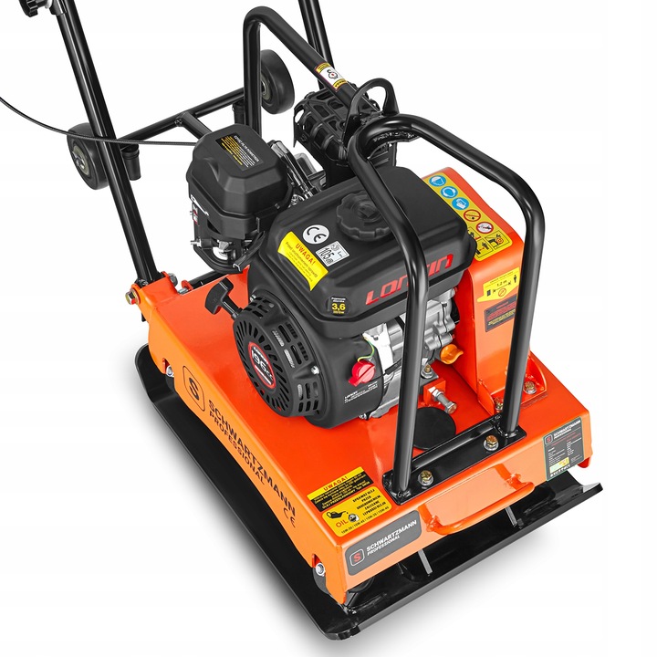 ZAGĘSZCZARKA gruntu UBIJAK 90kg koła + mata + silnik LONCIN 6,5KM siła 18kN