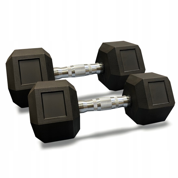Hantla hantle hex żeliwny do ćwiczeń gumowany żeliwo 2x12,5kg