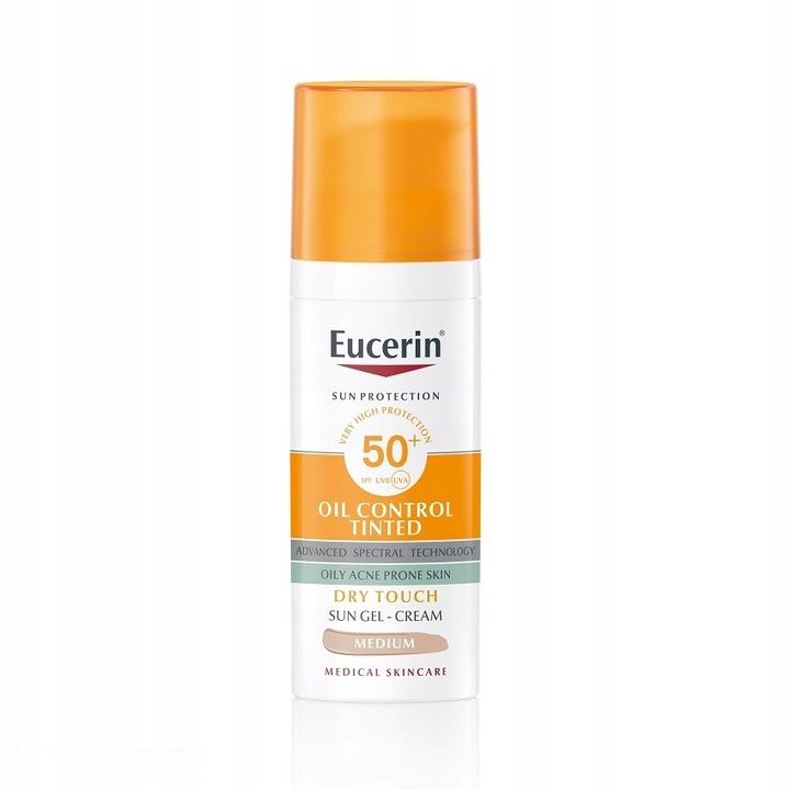 Eucerin Sun Oil Control Tinted SPF 50+ Kremowy żel do opalania 50 ml