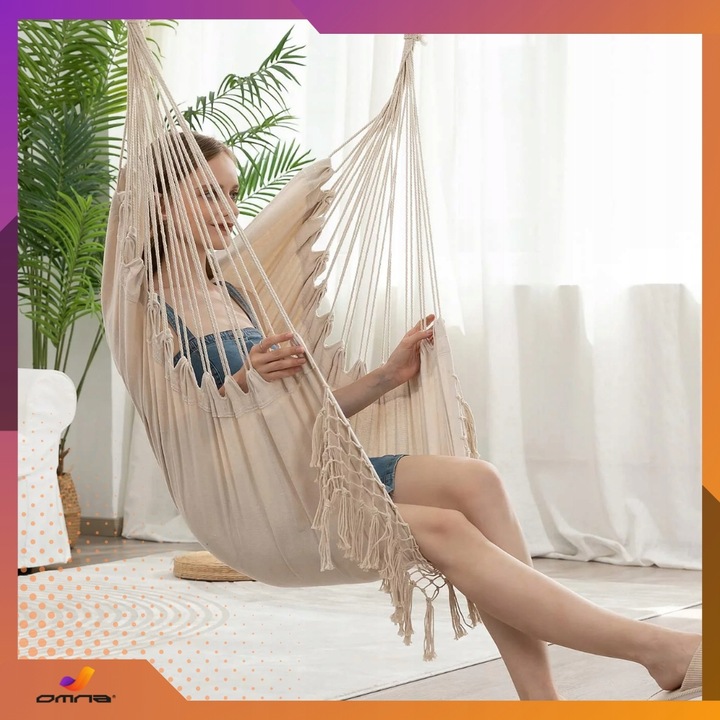 Fotel wiszący krzesło Brazylijskie Huśtawka Hamak Ogrodowy Na Balkon