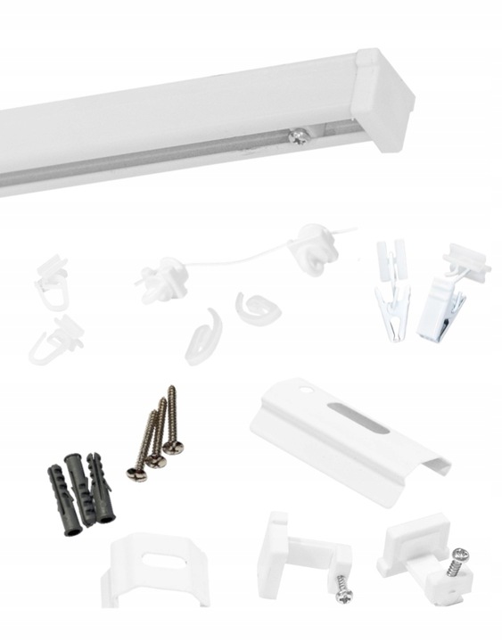 Karnisz sufitowy pojedynczy SZYNA SUFITOWA ALUMINIOWA biała żabki 250 cm