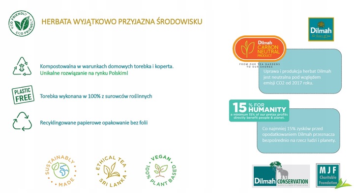 Herbata Zielona Dilmah ZIELONA Z KWIATAMI JAŚMINU 100 Kopert YUM