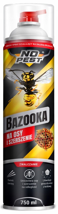 SILNY SPRAY PREPARAT OPRYSK ŚRODEK NA OSY SZERSZENIE GNIAZDA BAZOOKA