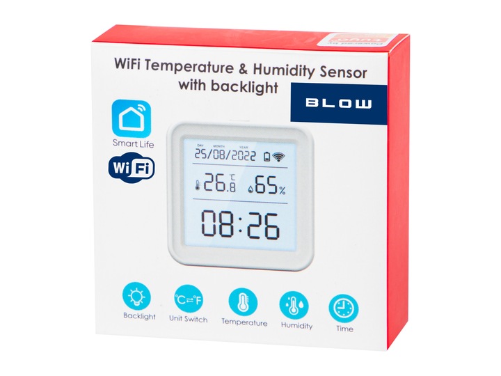 CZUJNIK TEMPERATURY I WILGOTNOŚCI TERMO-HIGRO TUYA SMART LIFE WIFI