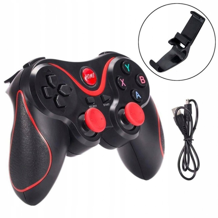 BEZPRZEWODOWY GAMEPAD PAD DO TELEFONU ANDROID iOS TV box PC Z UCHWYTEM