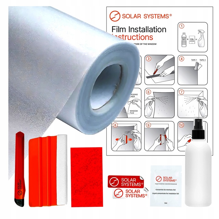 Folia Matowa Na Szybę Okna Mleczna Szroniona 50x100cm Mrożona Solar Systems