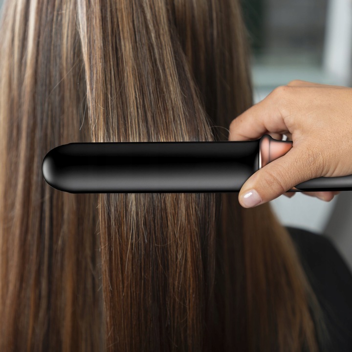 PROSTOWNICA DO WŁOSÓW CERAMICZNA EKRAN LCD 2W1 LOKÓWKA LEKKA CZARNA