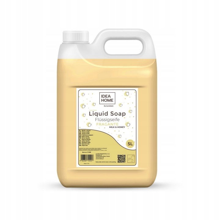 MYDŁO W PŁYNIE 5l FRAGANTE milk&honey KREMOWE mydło do dozowników MYDŁO 5l