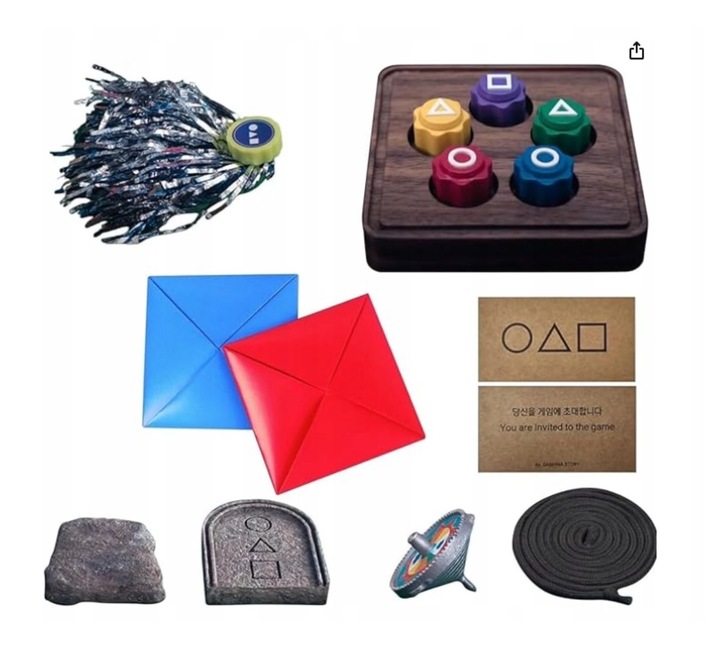 KOSTKI KOŚCI GONGGI GONGI koreańskiej gry GRA SQUID GAME ZESTAW DDAKJI GONG