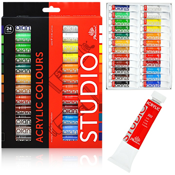 Farby Akrylowe Phoenix 24x12 ml ZESTAW FARB