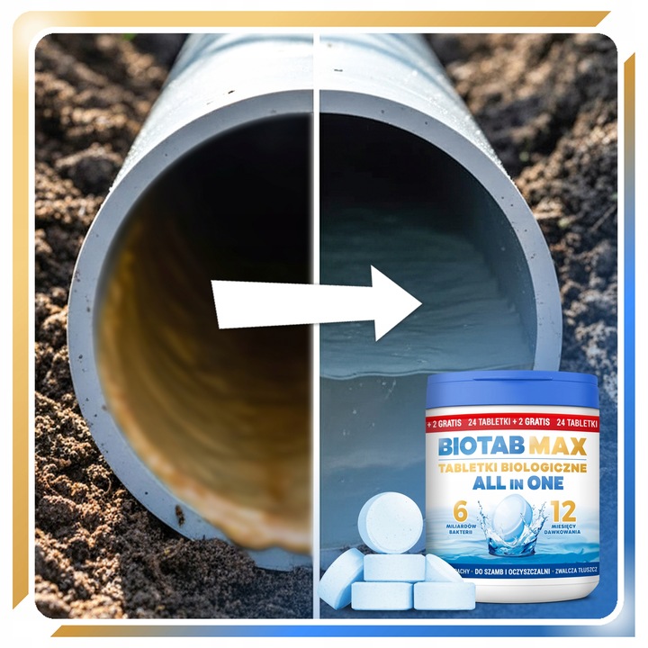 TABLETKI DO SZAMBA BioTab All in One SILNE Bakterie TŁUSZCZ ZAPACH 2