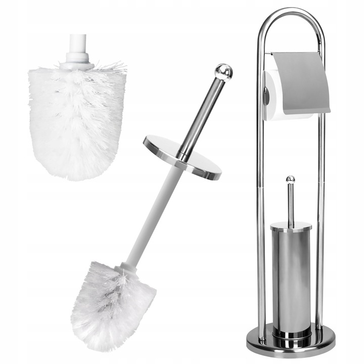 STOJAK UCHWYT NA PAPIER + SZCZOTKA DO WC ZESTAW STABILNY WYTRZYMAŁY MODNY