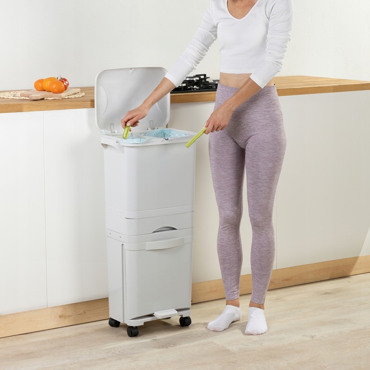 Kosz do Segregacji Śmieci Odpadów Domowy Kubeł na Śmieci do Kuchni Kółka