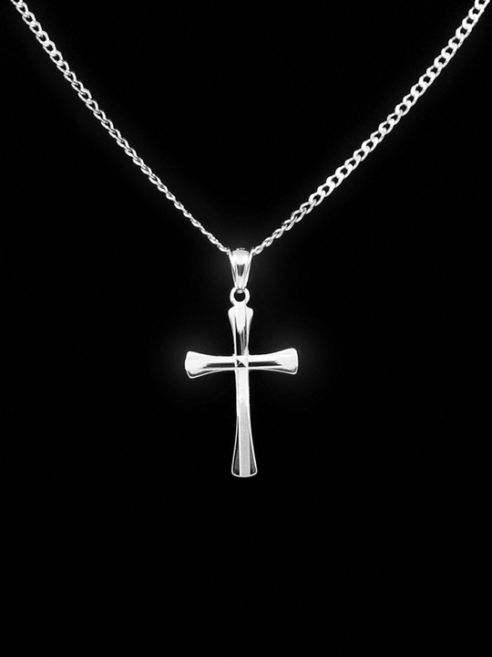 ŁAŃCUSZEK SREBRNY MĘSKI Z KRZYŻYKIEM SREBRO PRÓBY 925 K2/55cm