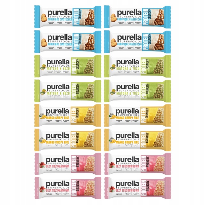 Baton proteinowy Purella Superfoods mix 4 smaków białko 11g protein