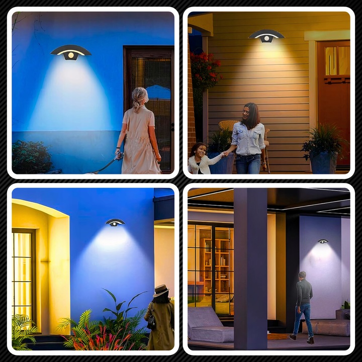 Kinkiet Ścienny Zewnętrzny Lampa Elewacyjna Czujnik Ruchu Zmierzchu 12W
