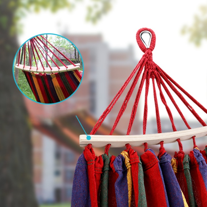 HAMAK OGRODOWY ze stelażem dwuosobowy brazylijski DUŻY RED GARDEN ZESTAW