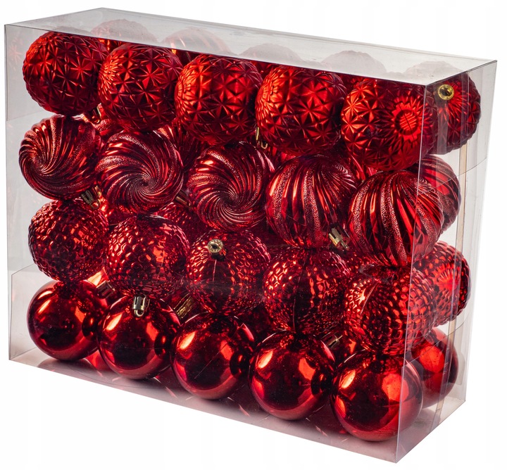 BOMBKI NIETŁUKĄCE CHOINKOWE wzory 6 cm 40 szt ZESTAW BOMBEK