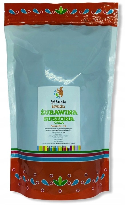 CAŁA ŻURAWINA SUSZONA - całe owoce 1kg wysoka jakość